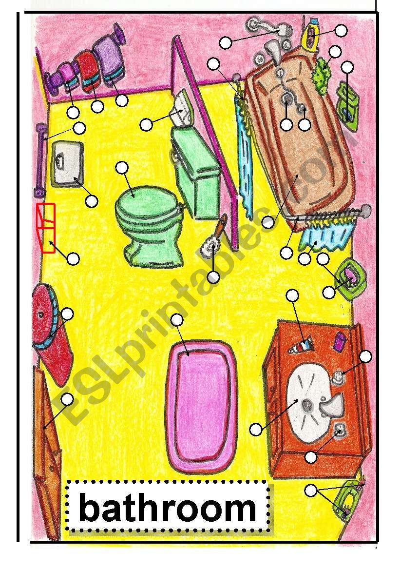 BATHROOM - HOUSE - FLASHCARD worksheet