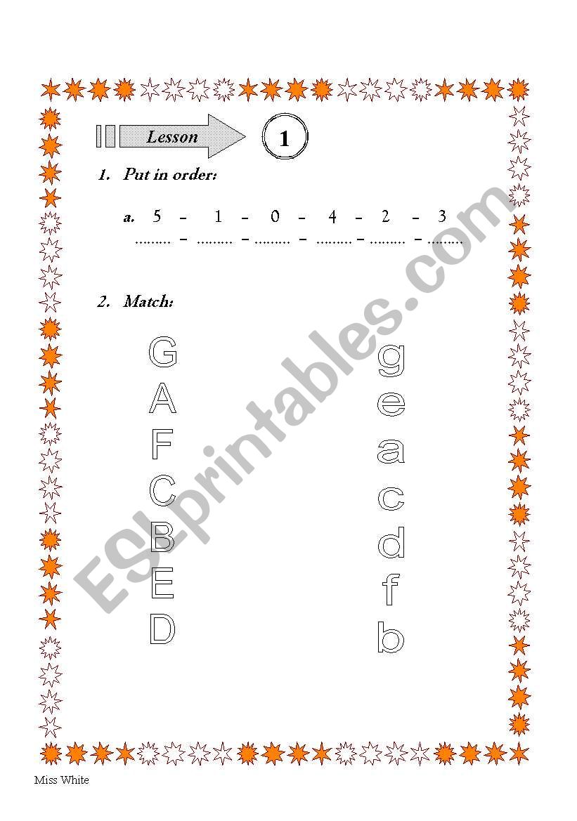 Numbers and Letters worksheet