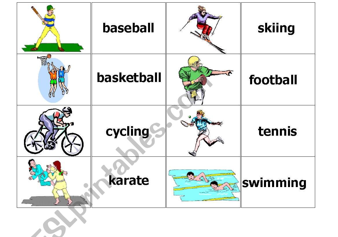 Sports Memory Game worksheet