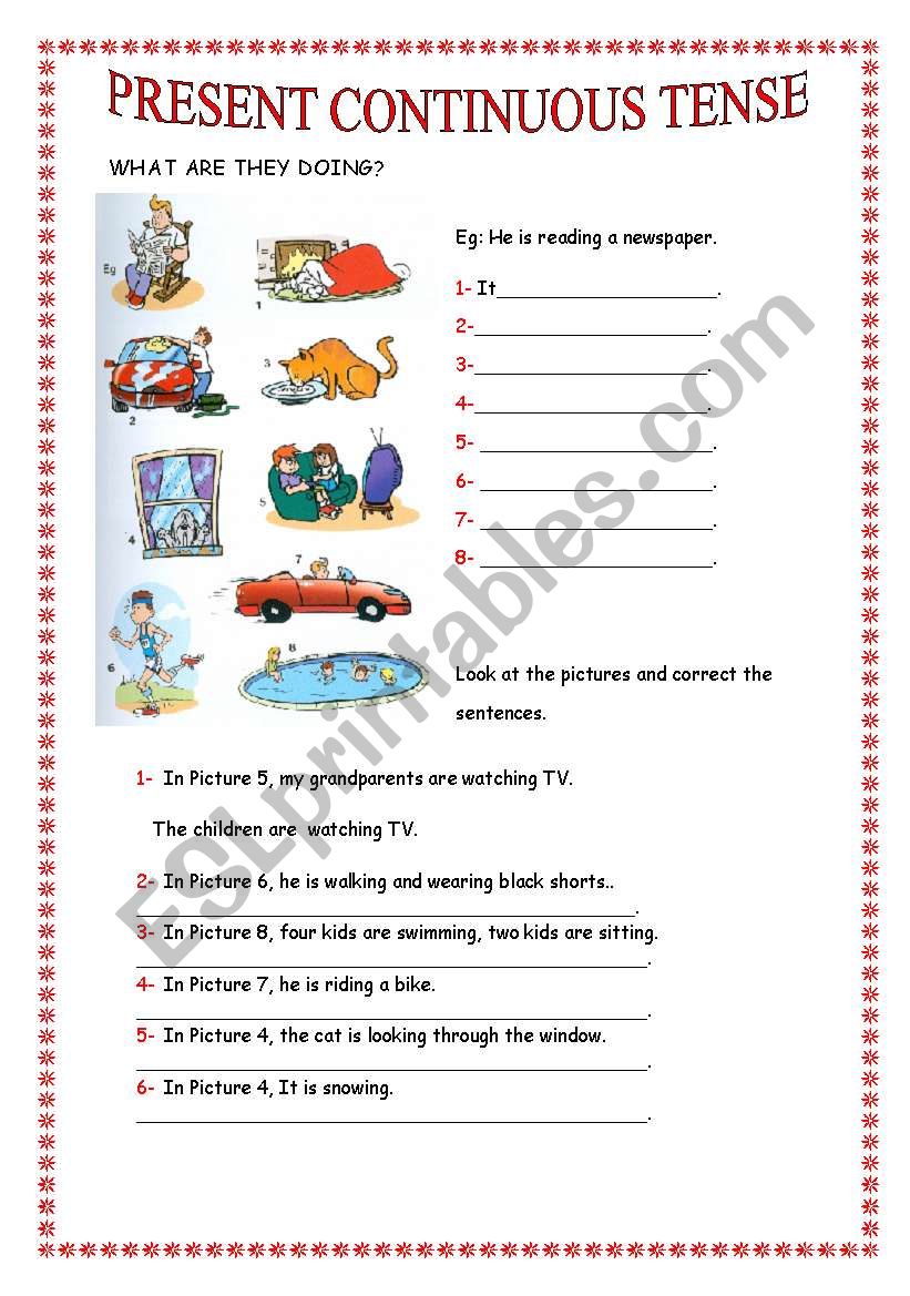 PRESENT CONT. worksheet