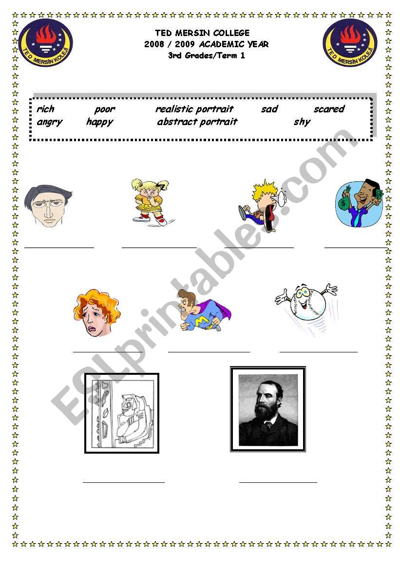 portraits worksheet