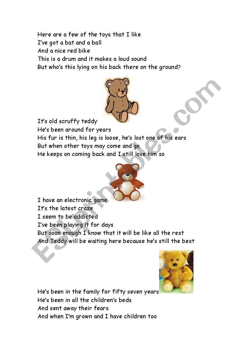 teddy bear worksheet