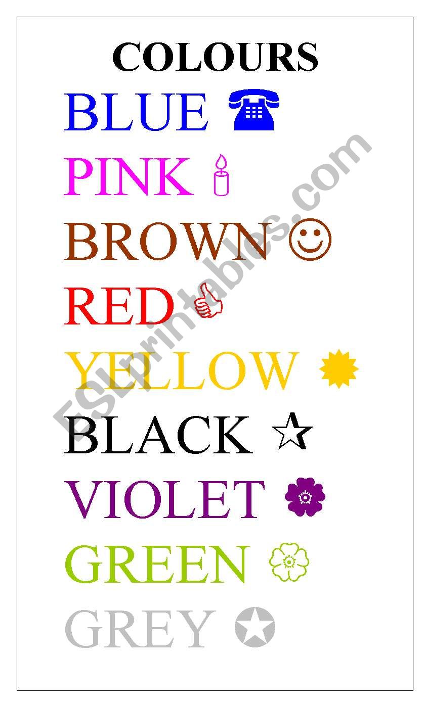 COLOURS SIGN worksheet