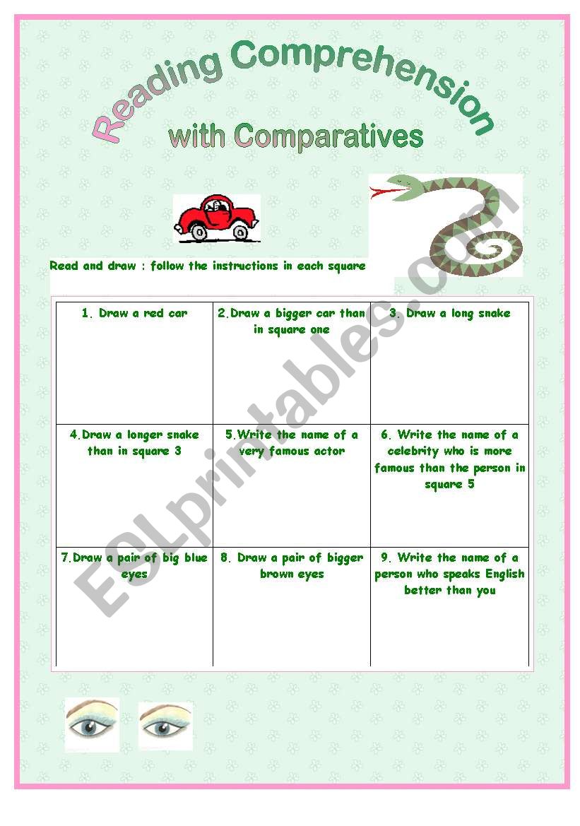  Reading comp to practise comparatives