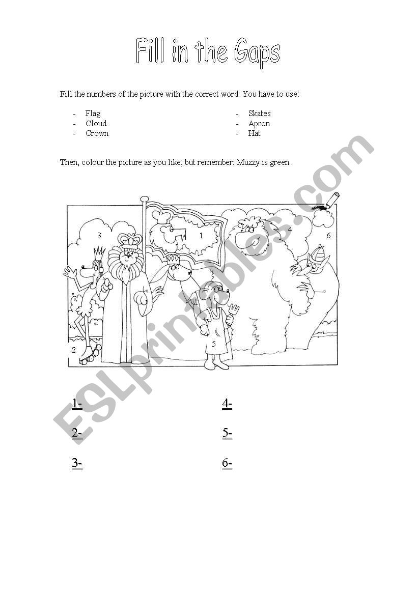 Fill in the gaps worksheet