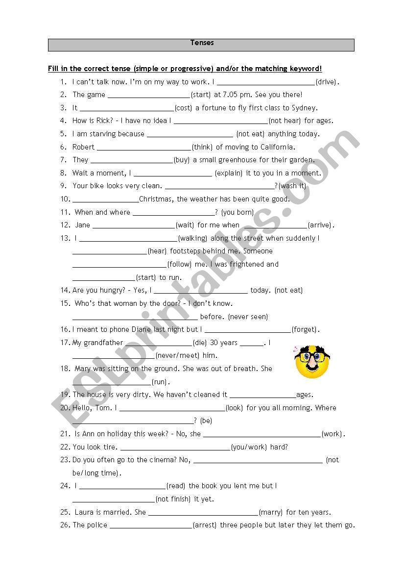 Mixed Tenses worksheet