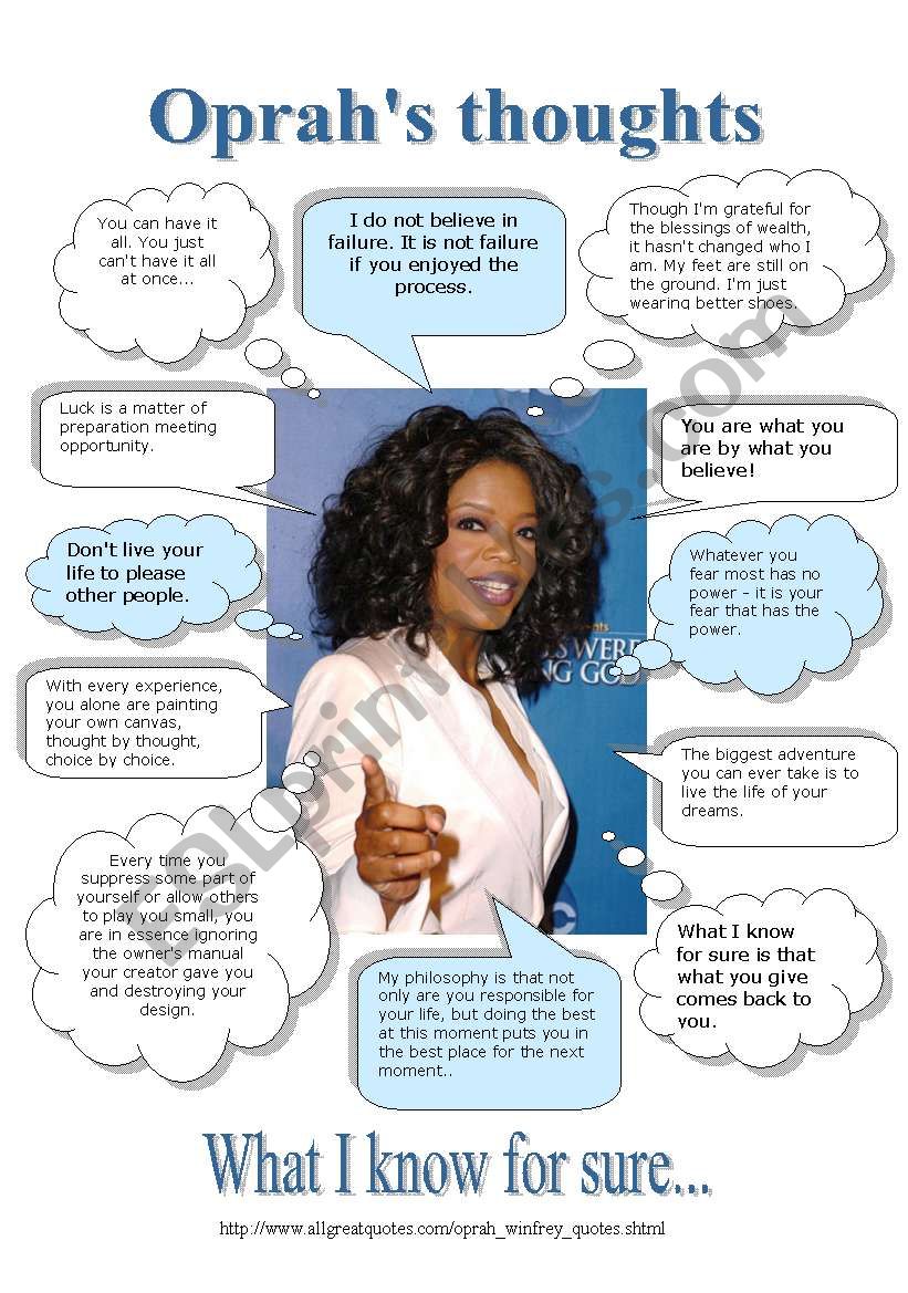 Oprah said.... worksheet