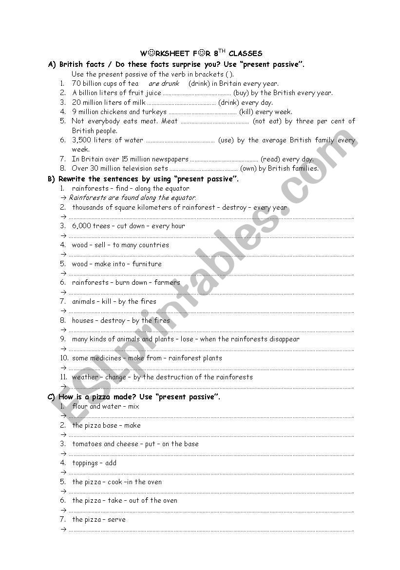 present passive worksheet