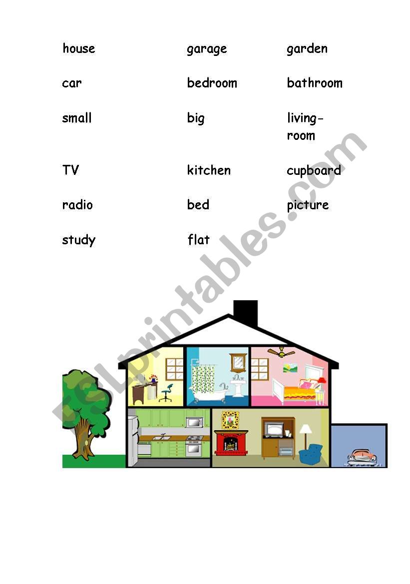 In and around the house worksheet