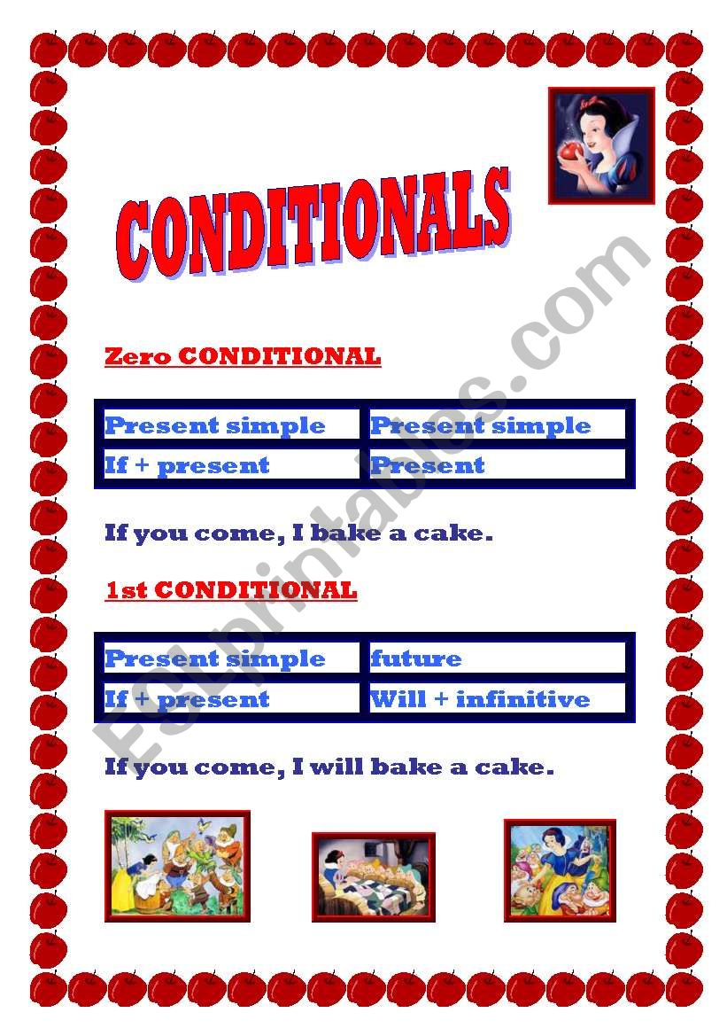 CONDITIONALS first part worksheet