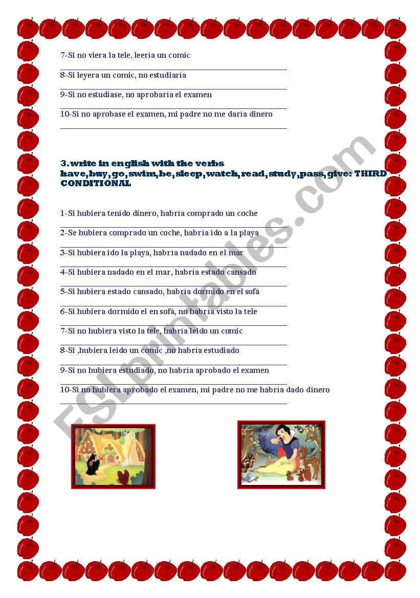 CONDITIONALS second part worksheet