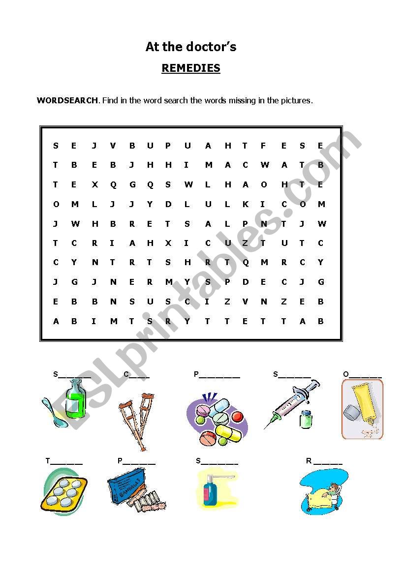 Remedies worksheet