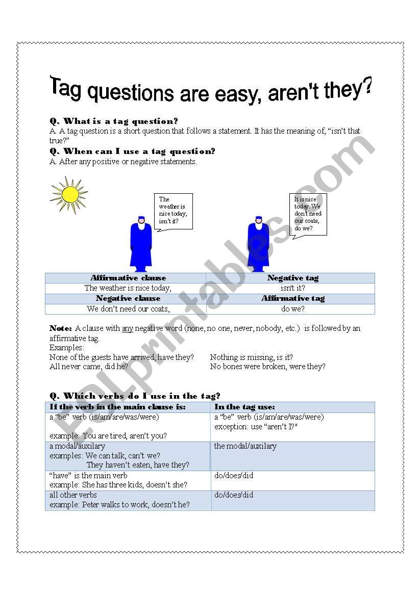 Tag Questions are easy, arenÂ´t they?