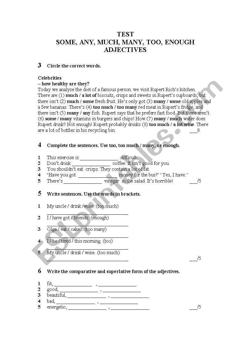 quantifiers/comparatives short test