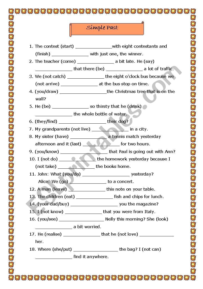 Simple Past worksheet