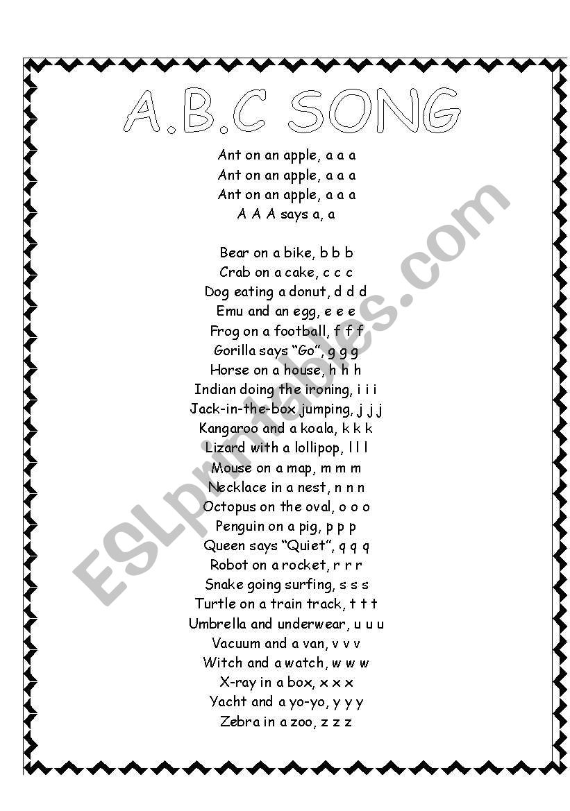 ABC Song worksheet