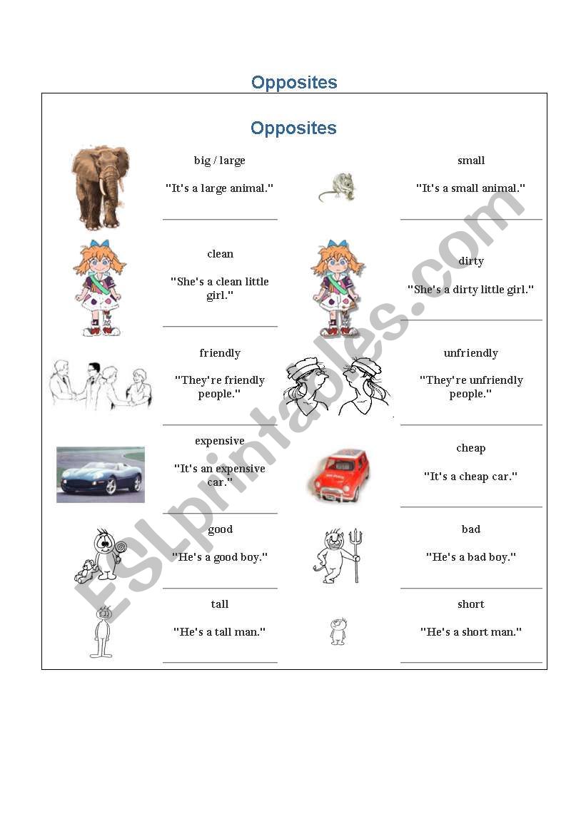 ADJECTVE worksheet