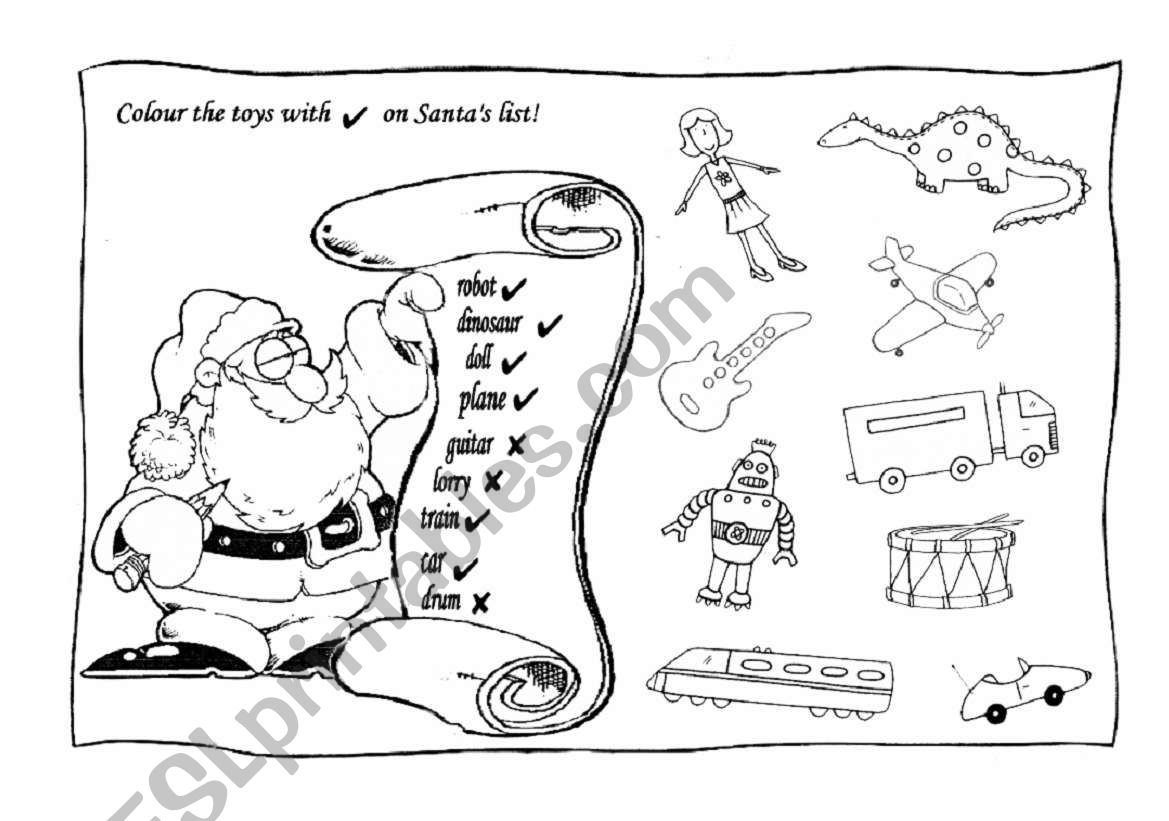 santas list worksheet