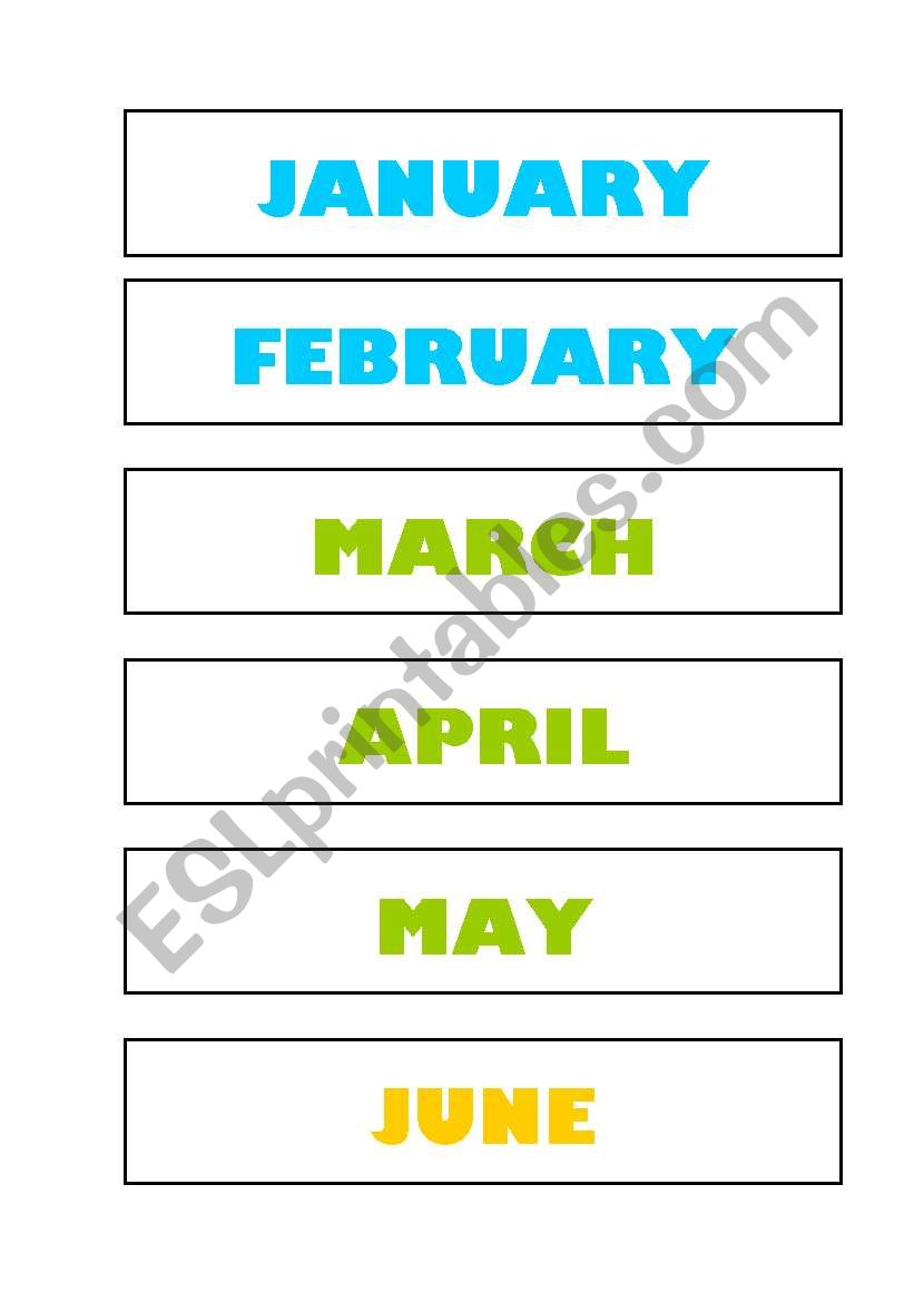 Months worksheet