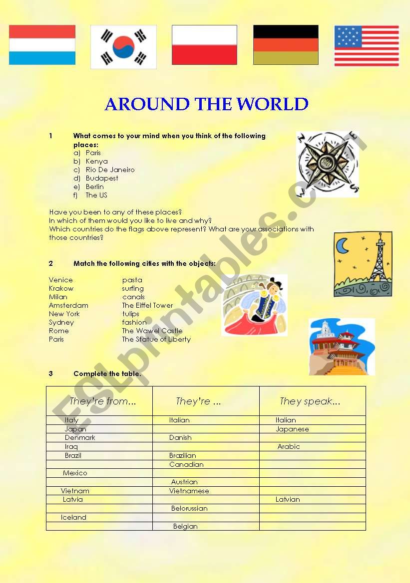 Around the World worksheet