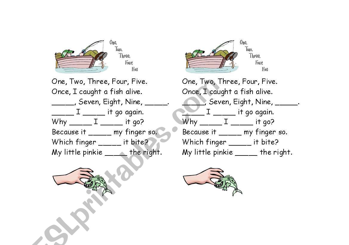 One Two Three Four Five worksheet