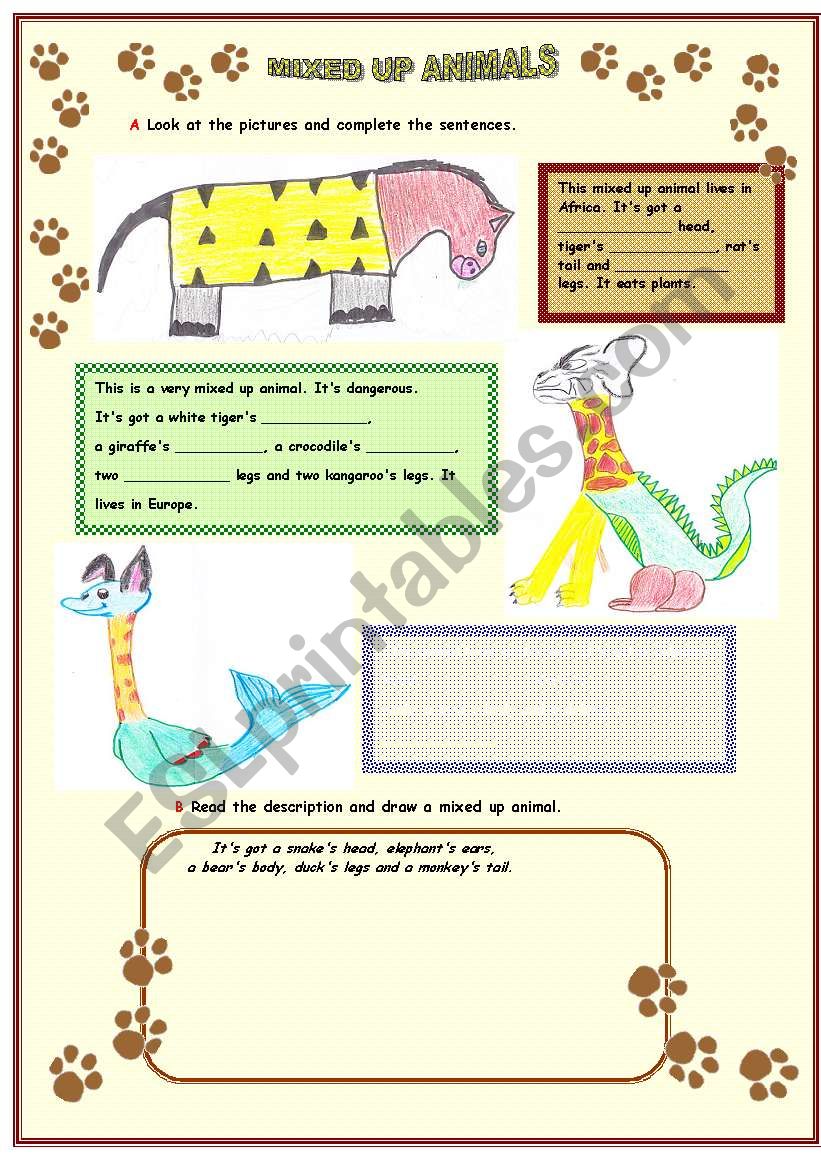 MIXED UP ANIMALS worksheet