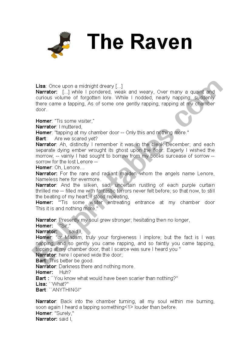 THE SIMPSONS RAVEN worksheet