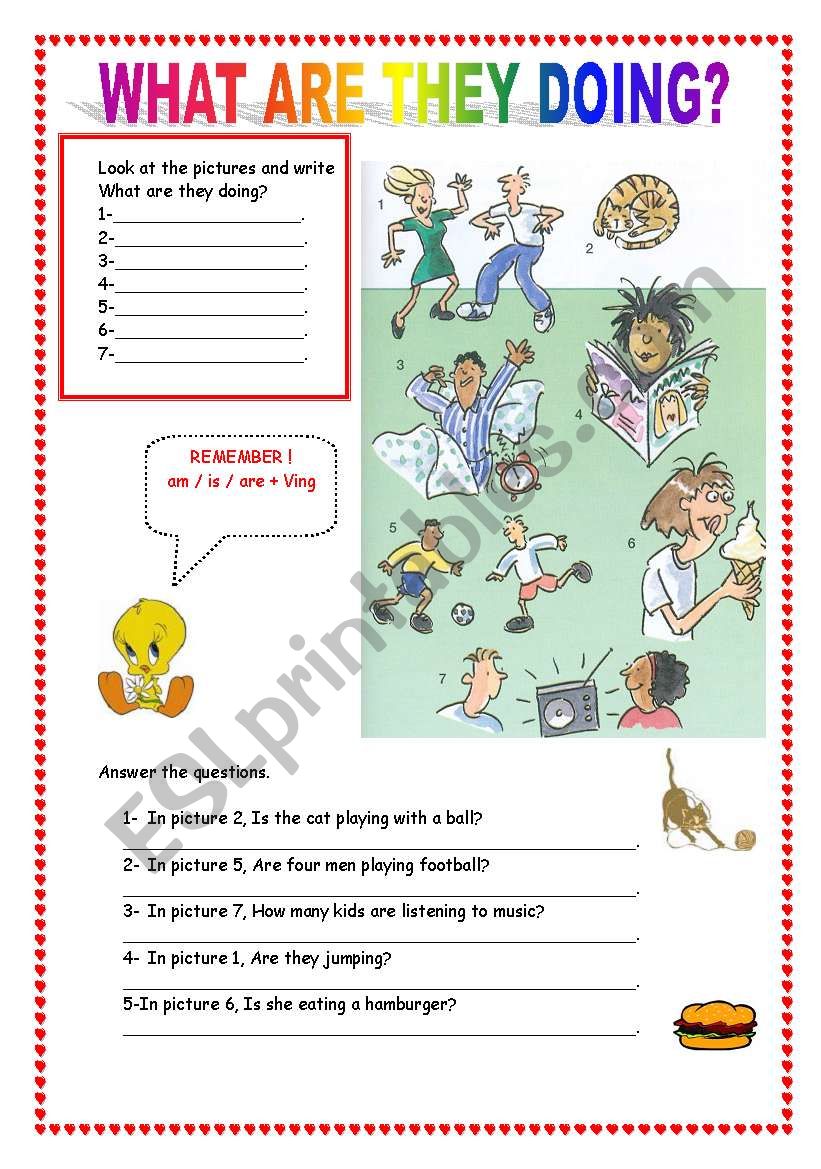 What are they doing? worksheet