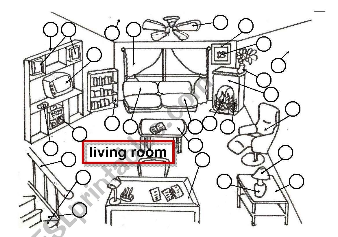 LIVING ROOM -  worksheet