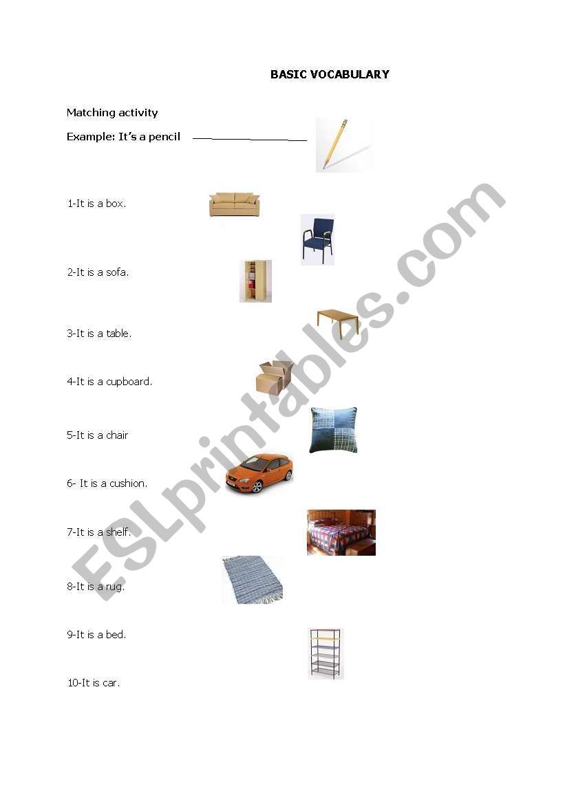 Basic Vocabulary and prepositions of Place