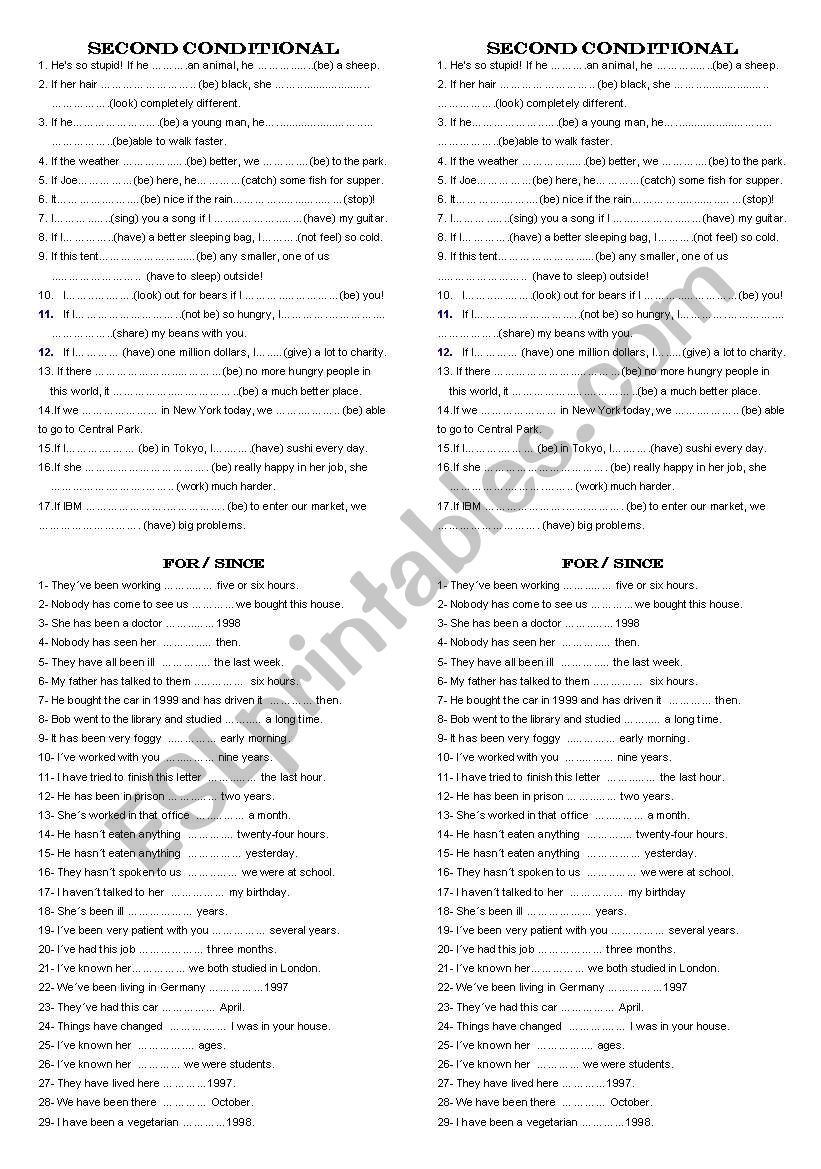 Second Conditional worksheet