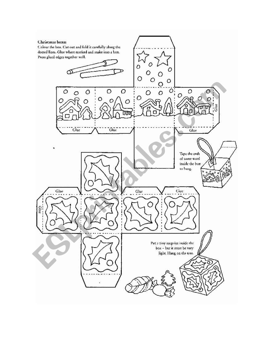 christmas boxes worksheet