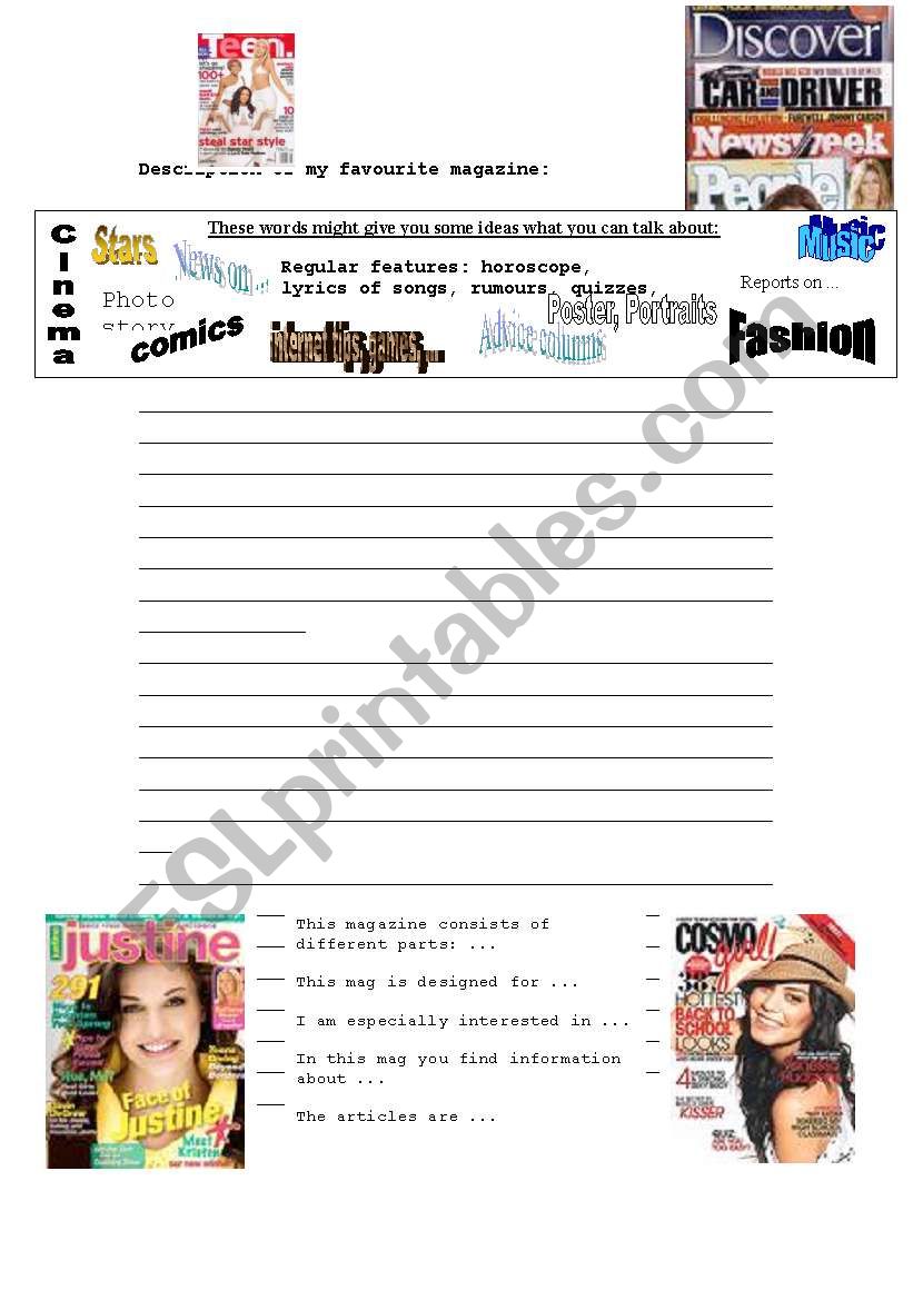 Teen Magazines... worksheet