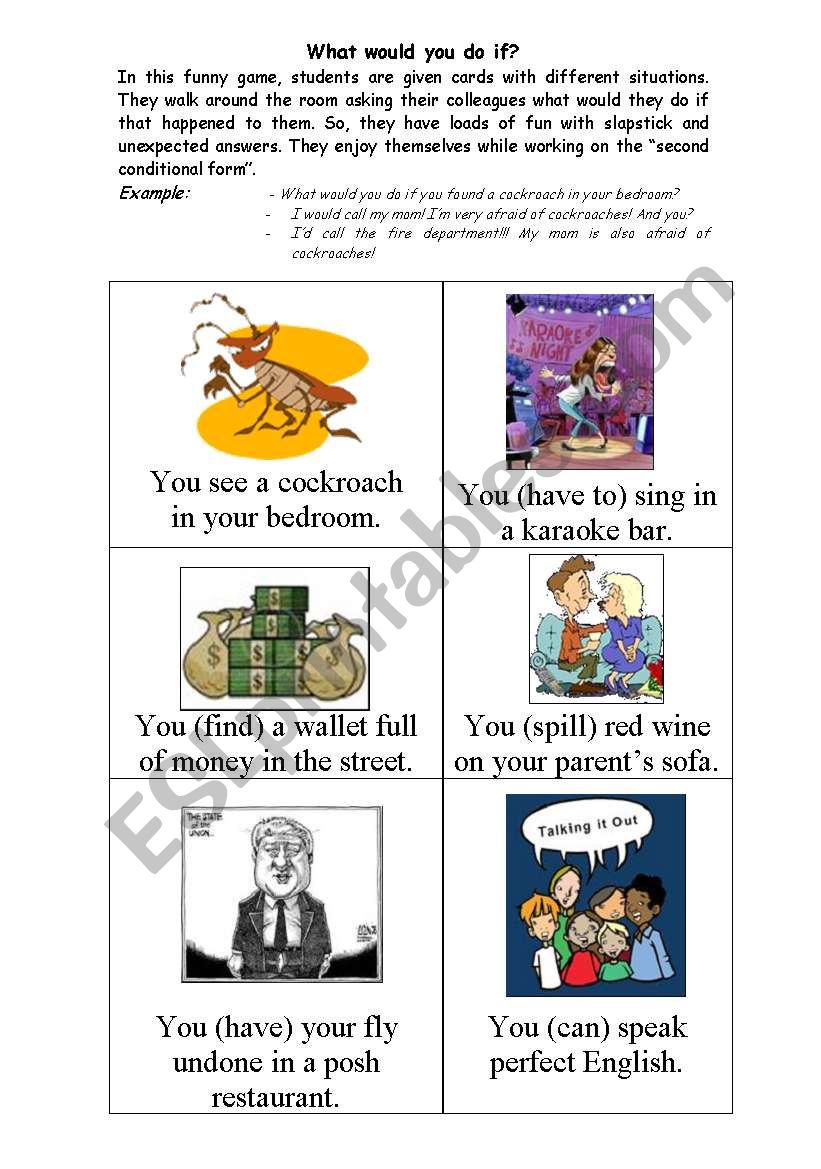 What would you do? - flashcards - Second conditional