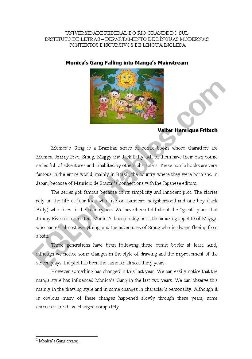 Monicas Gang worksheet