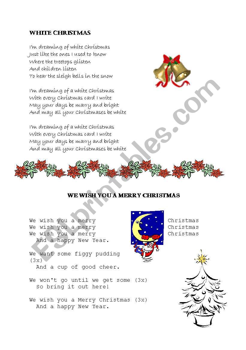 Christmas songs - White Christmas and We wish you a ...