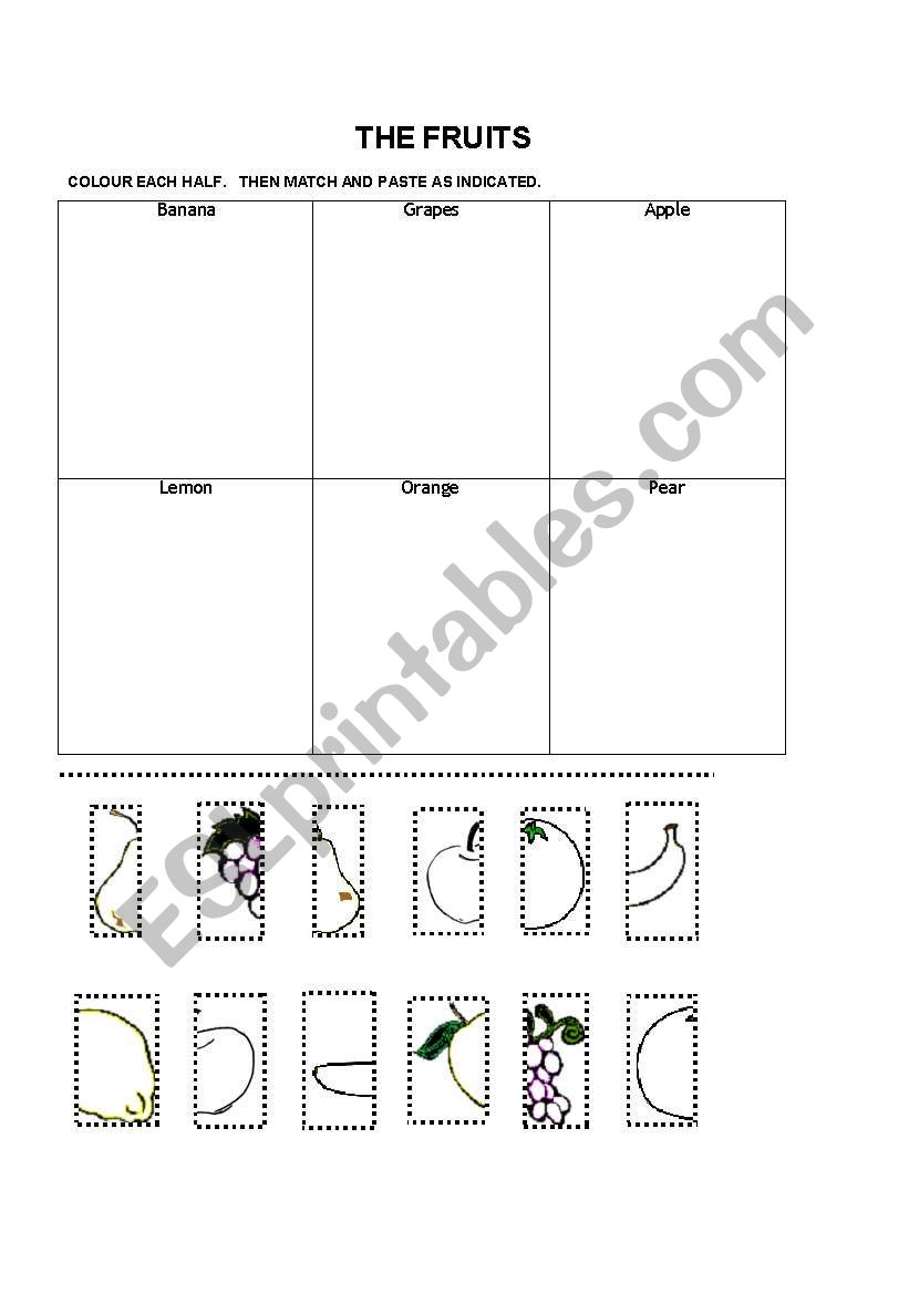 Fruits worksheet