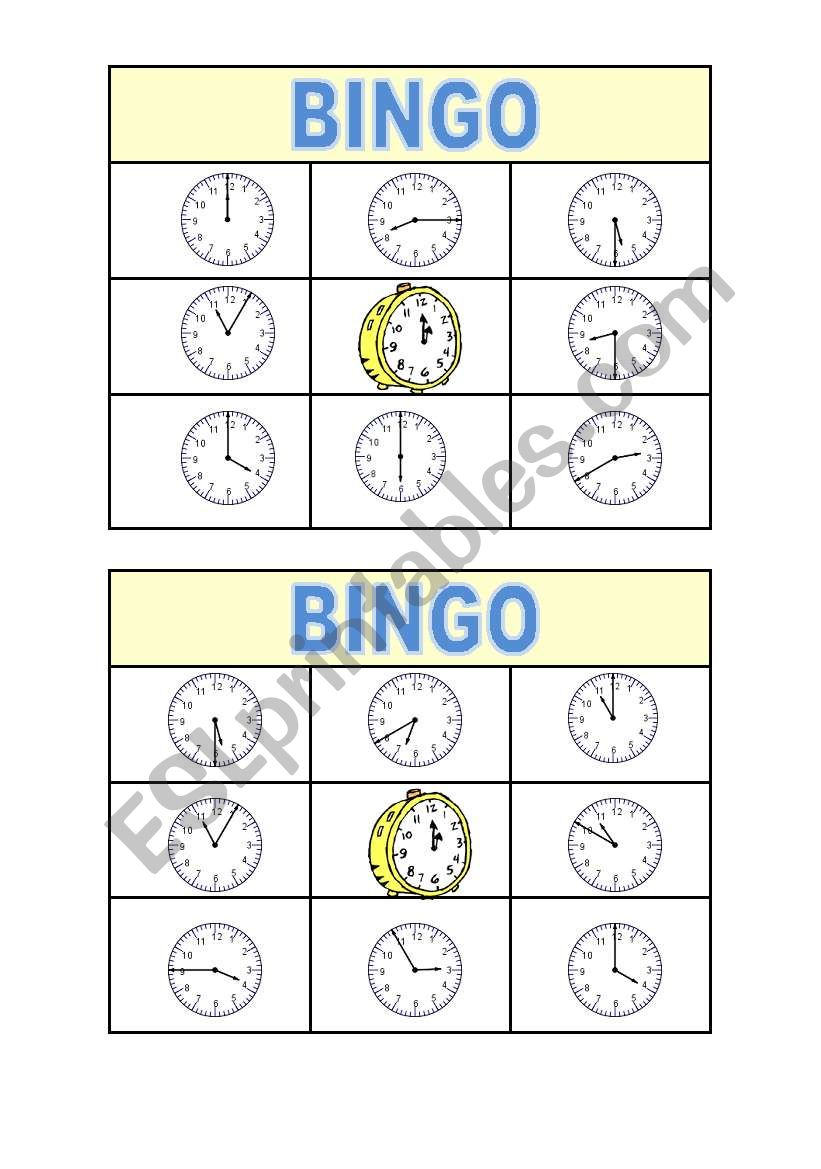 Bingo Time worksheet