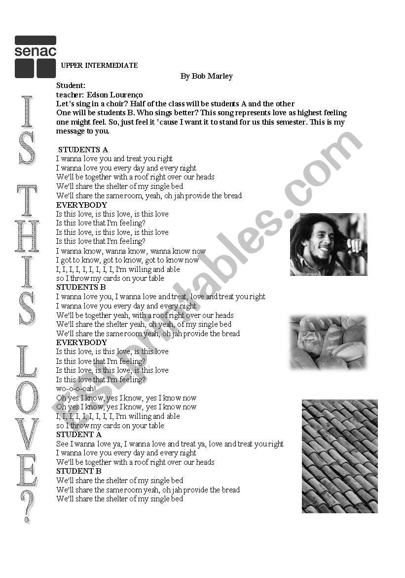 is this love? worksheet