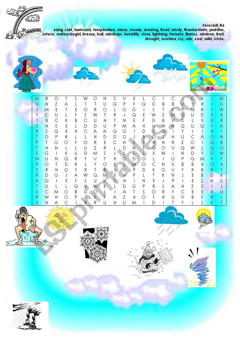 Weather words worksheet