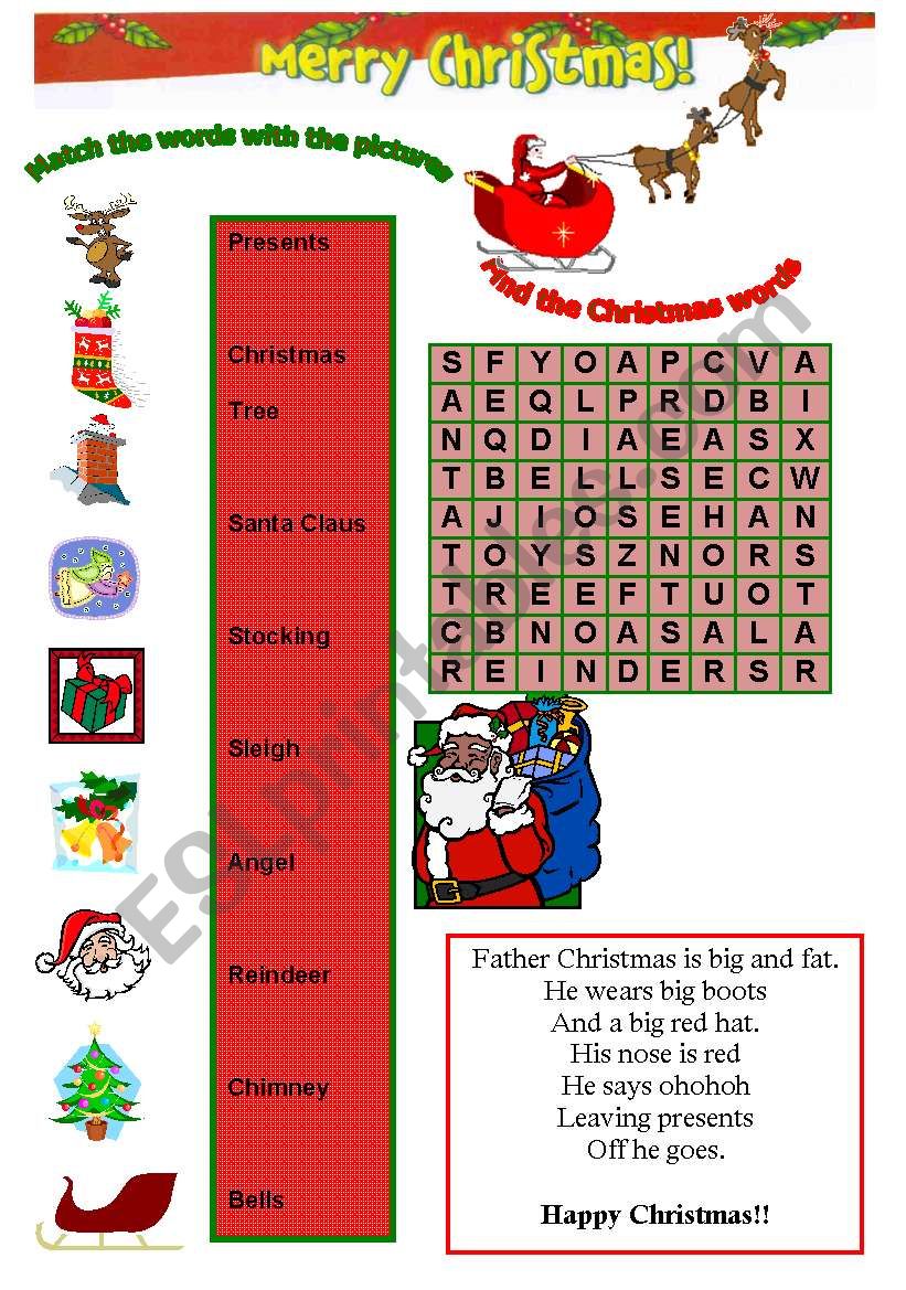 Christmas exercises worksheet