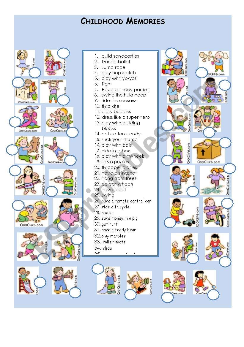 Childhood Memories worksheet