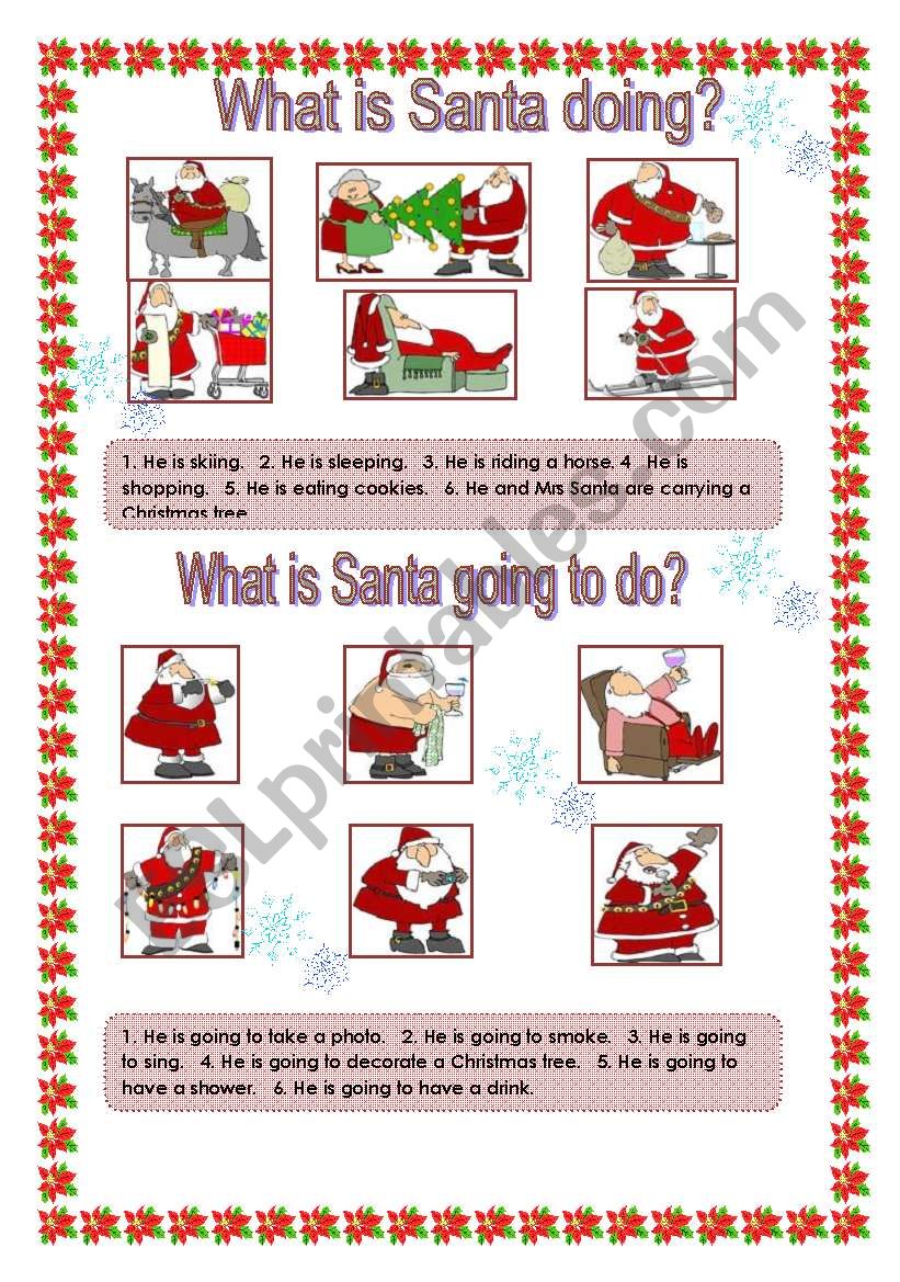 What is Santa doing? worksheet