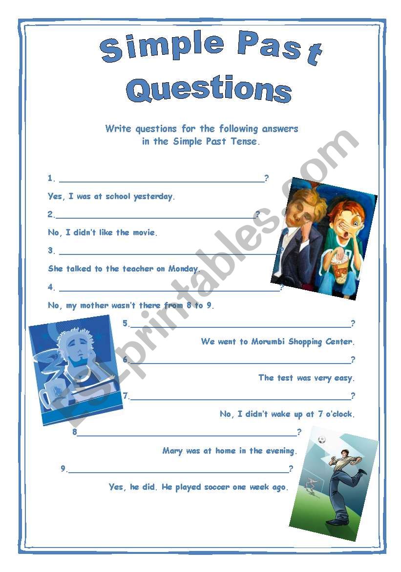 Simple Past Question worksheet