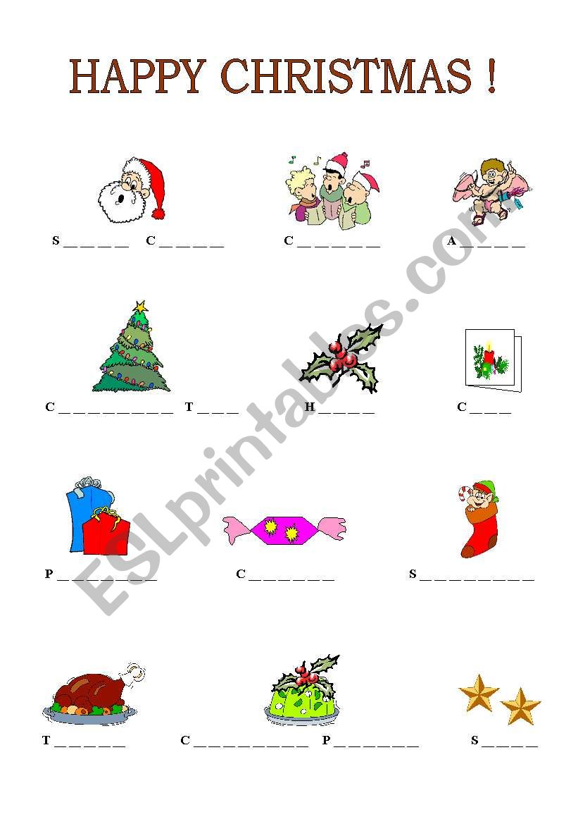 Christmas Vocabulary worksheet