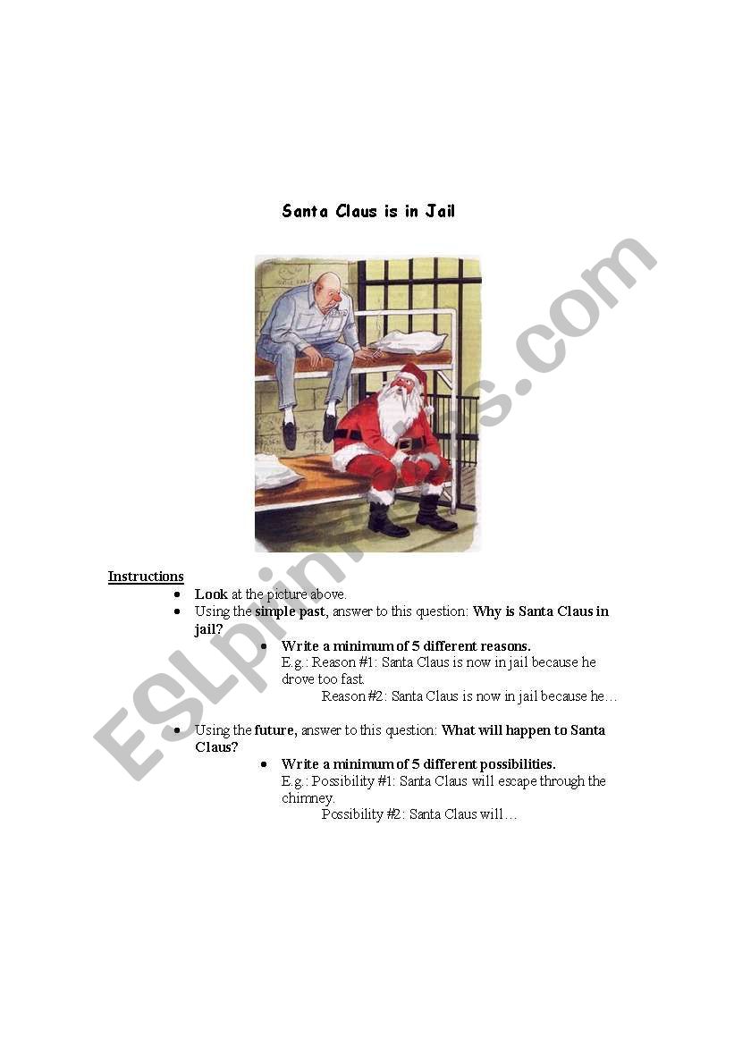 Santa Claus is in Jail worksheet