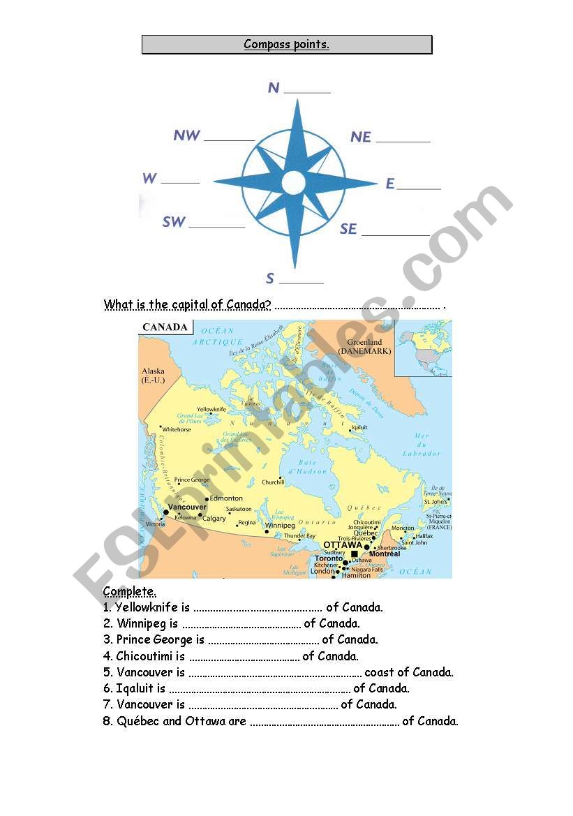 compass points worksheet