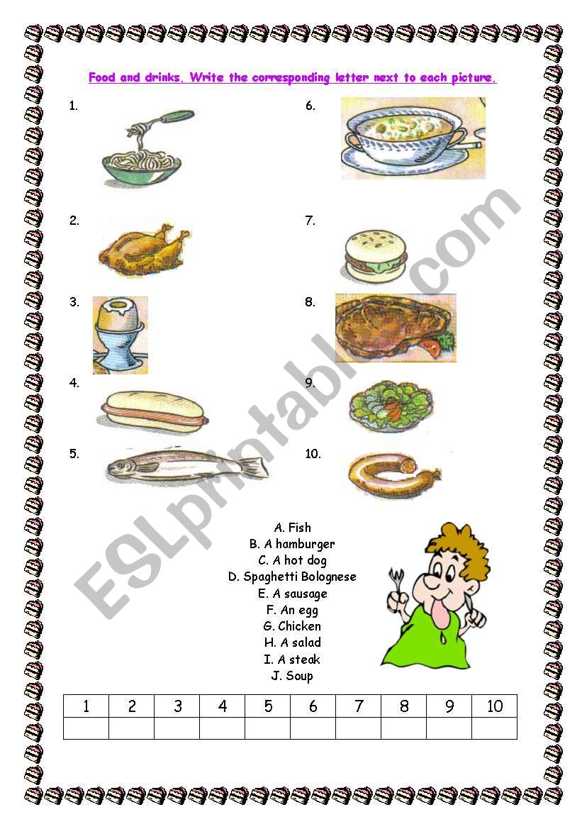Food worksheet