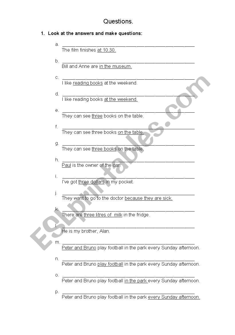 Making Questions  worksheet