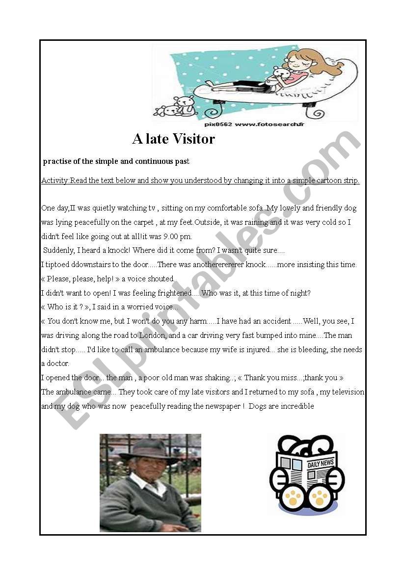 A late visitor worksheet